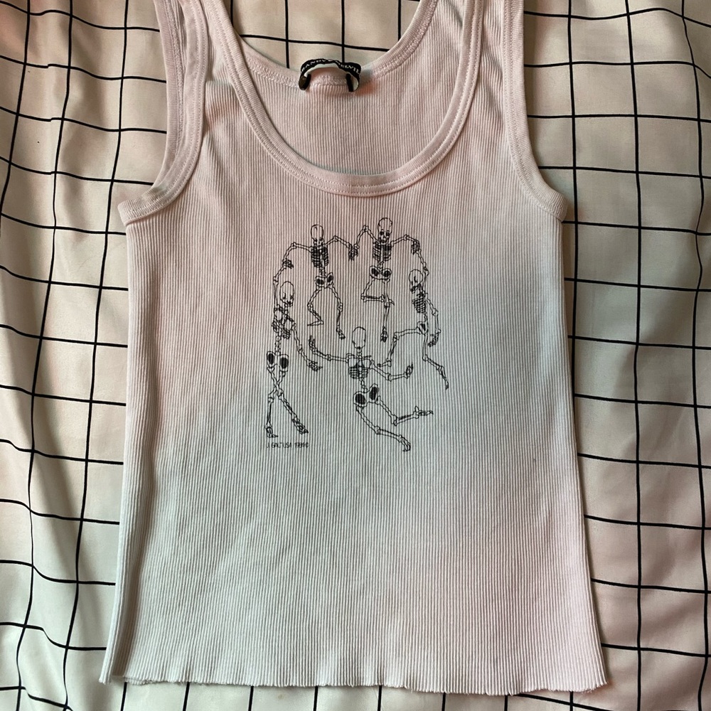 brandy melville dancing skeleton tank